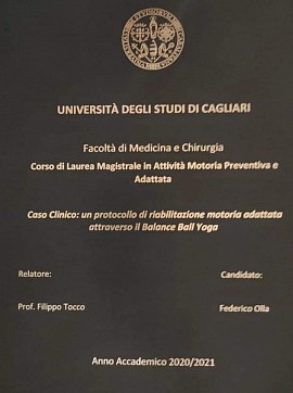 غلاف عمل جامعي عن Balance Ball Yoga في جامعة كالياري