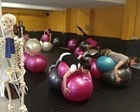 Balance Ball Yoga posture improvement course in Saarbrücken, Germany.
