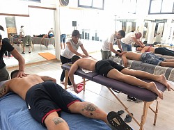 Professional massage therapists join RSM's deep tissue massage course to enhance their skill set before the peak season, aiming to deliver superior therapy.